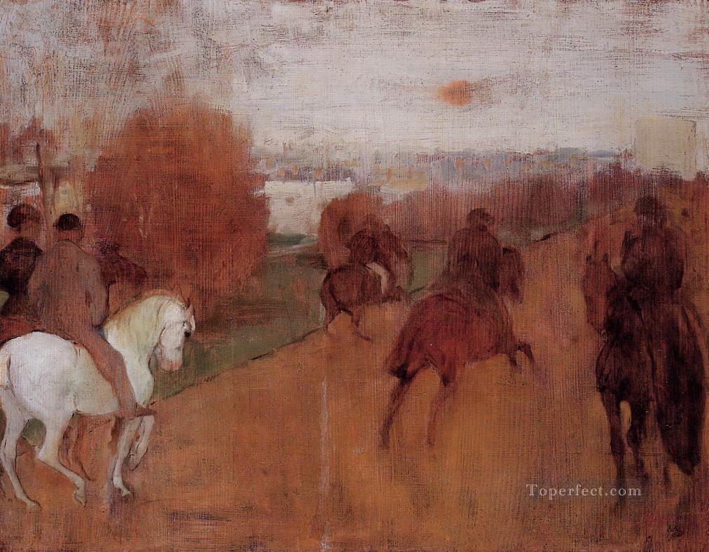 道路を走るライダーたち 1868年 エドガー・ドガ油絵